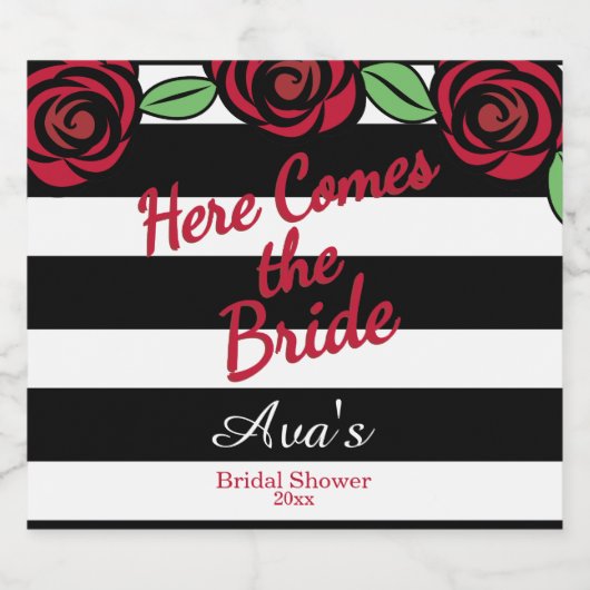 ブライダルシャワー、来ここの花嫁 ビールラベル (シングルラベル)