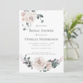 ブライダルシャワー |水の色ほこりっぽいバラ 案内状 (スタンド正面)