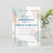 ブライダルシャワー | 水モダン色紙吹雪点 案内状 (スタンド正面)