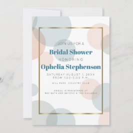 ブライダルシャワー | 水モダン色紙吹雪点 案内状