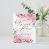 ブライダルシャワー |水彩かわいらしバラはがき ポストカード (スタンド正面)