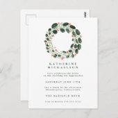 ブライダルシャワー | 水彩の花輪招待状 ポストカード (正面/裏面)