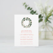ブライダルシャワー | 水彩の花輪 招待状 (スタンド正面)