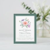 ブライダルシャワー |水彩フラワーブーケ ポストカード (スタンド正面)