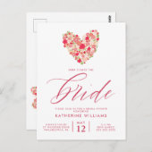 ブライダルシャワー |水彩フローラハートはがき ポストカード (正面/裏面)