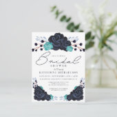 ブライダルシャワー |水彩フローラ招待状 ポストカード (スタンド正面)