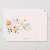 ブライダルシャワー、水彩真夏赤面クリーム 招待状 (裏面)