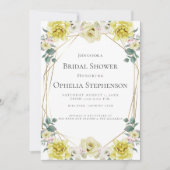 ブライダルシャワー |水彩黄色い花 招待状 (正面)