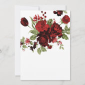 ブライダルシャワー-深いレッドローズ 招待状 (裏面)