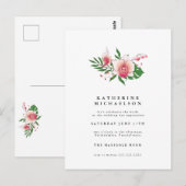 ブライダルシャワー |熱帯ピンク・オーキッドフローラ ポストカード (正面/裏面)