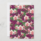 ブライダルシャワー |熱帯ピンク・オーキッドフローラ 招待状 (裏面)