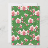 ブライダルシャワー |熱帯ピンク・オーキッドフローラ 招待状 (裏面)