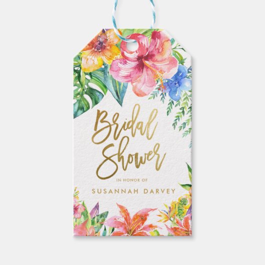 ブライダルシャワー |熱帯水の色ありがとう ギフトタグ (正面)