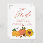 ブライダルシャワー |秋のカボチャのはがき ポストカード (正面/裏面)