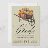 ブライダルシャワー |秋の秋ホイールバレルフローラ 招待状 (正面)