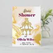 ブライダルシャワー 箔招待状 (立ち正面)