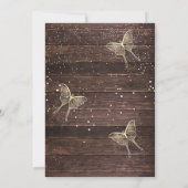 ブライダルシャワー-素朴黄色い植物の花 招待状 (裏面)