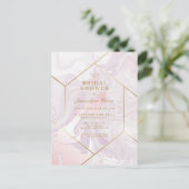 ブライダルシャワー |紫の大理石の渦巻き葉書 ポストカード (スタンド正面)