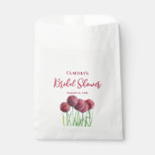 ブライダルシャワー 紫 ピンク アリウム 花 水彩 フェイバーバッグ (正面)