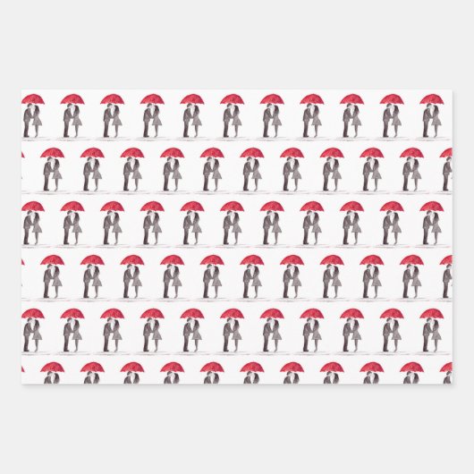 ブライダルシャワー 結婚記念日 ロマンチック かわいい ラッピングペーパーシート (正面)