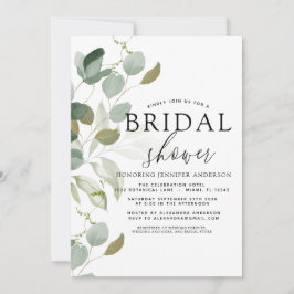 ブライダルシャワー 緑のユーカリ 招待状