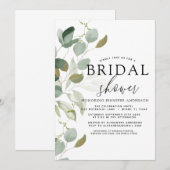 ブライダルシャワー 緑のユーカリ 招待状 (正面/裏面)