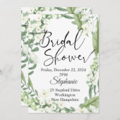 ブライダルシャワー, 緑の花に囲まれたデザイン 招待状 (正面/裏面)