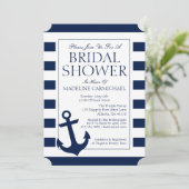 ブライダルシャワー | 航海の ストライプ 招待状 (スタンド正面)