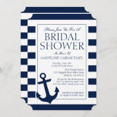 ブライダルシャワー | 航海の ストライプ 招待状 (正面/裏面)