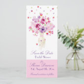 ブライダルシャワー、花びらが花の花瓶の上に落ちる セーブザデート (スタンド正面)