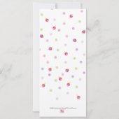 ブライダルシャワー、花びらが花の花瓶の上に落ちる セーブザデート (裏面)