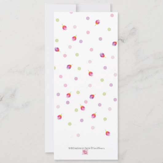 ブライダルシャワー、花びらが花の花瓶の上に落ちる セーブザデート (裏面)