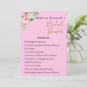 ブライダルシャワー　行程計画　🌸 ピンクの花をあしらったカスタム 招待状 (スタンド正面)