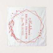 ブライダルシャワー 赤い幾何学模様のタペストリー タペストリー (正面(横))