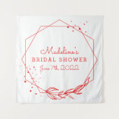 ブライダルシャワー 赤い幾何学模様のタペストリー タペストリー (正面)