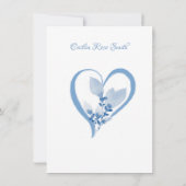 ブライダルシャワー、青い水色 招待状 (裏面)