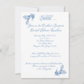 ブライダルシャワー、青い水色 招待状 (正面)