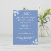 ブライダルシャワー、青オンブルー 招待状 (スタンド正面)