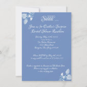 ブライダルシャワー、青オンブルー 招待状 (正面)