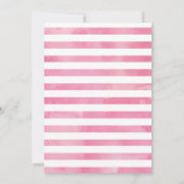 ブライダルシャワー |黄かわいらし色ピンクフローラ+ストライプ 招待状 (裏面)