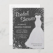 ブライダルシャワー | 黒板 インビテーションポストカード (正面/裏面)