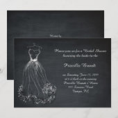 ブライダルシャワー, 黒板, 夢のドレス スタイライズド 招待状 (正面/裏面)