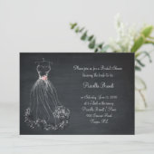 ブライダルシャワー、黒板、夢は、シャクヤク服を着ます 招待状 (スタンド正面)