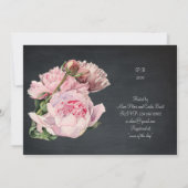 ブライダルシャワー、黒板、夢は、シャクヤク服を着ます 招待状 (裏面)