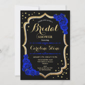 ブライダルシャワー – 黒金ゴールドブ王室のルー 招待状 (正面)