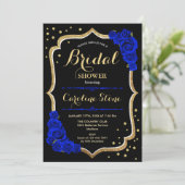 ブライダルシャワー – 黒金ゴールドブ王室のルー 招待状 (スタンド正面)
