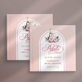 ブライダルシャワー chic blush gold petals prosecco ゲストブック