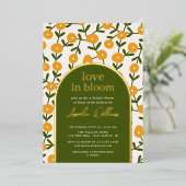 ブライダルシャワー Love In Bloom 箔招待状 (立ち正面)