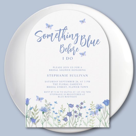 ブライダルシャワー Something Blue Before I Do アーチ 招待状