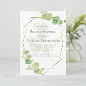 ブライダルシャワー | Springtime モダン Eucalyptus 招待状 (スタンド正面)